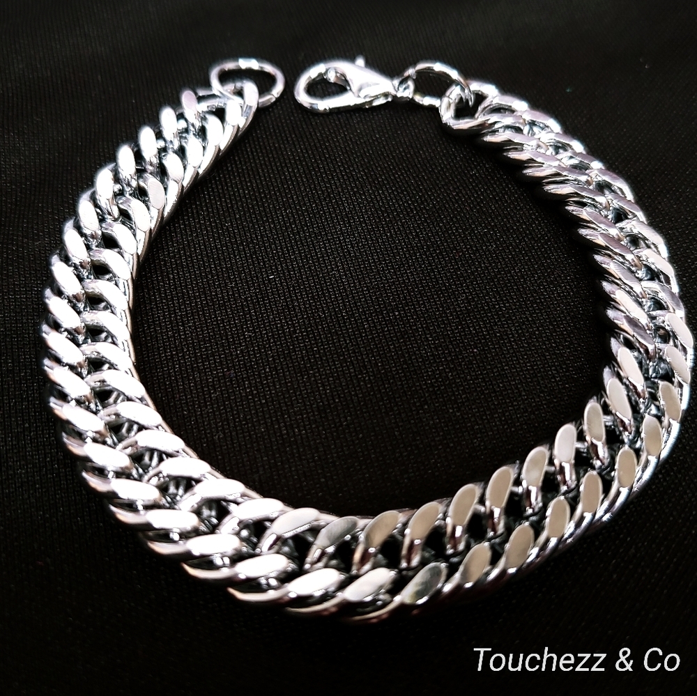 8" Double Curb Link Bracelet - Stainless